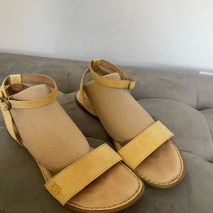Born yellow sandal flats